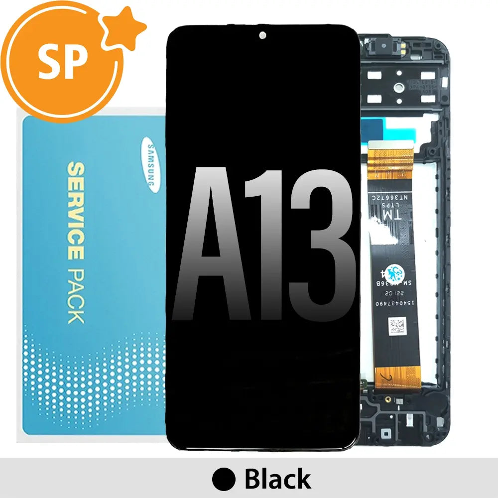 Samsung Galaxy A13 A135F LCD Screen Replacement with Frame GH82-28508A/28653A (Service Pack)-Black