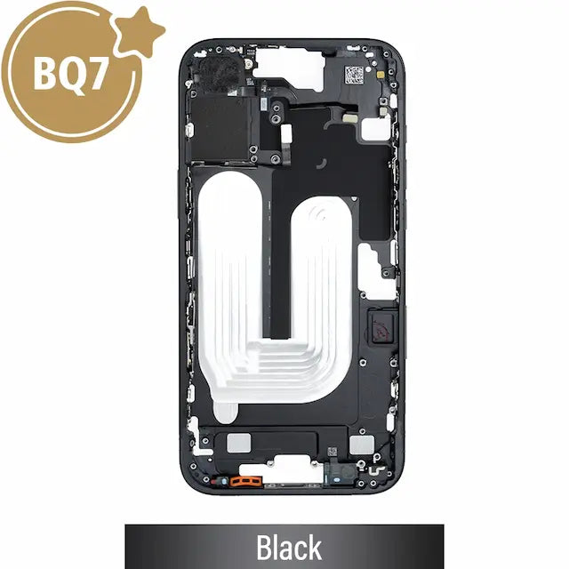 Mid-Frame Housing for iPhone 16 Plus -Black (With SIM Tray Version) (BQ7)