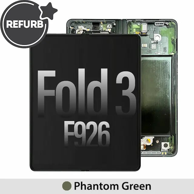 OLED Screen Replacement with Frame for Samsung Galaxy Z Fold3 5G F926B -Phantom Green (REFURB )