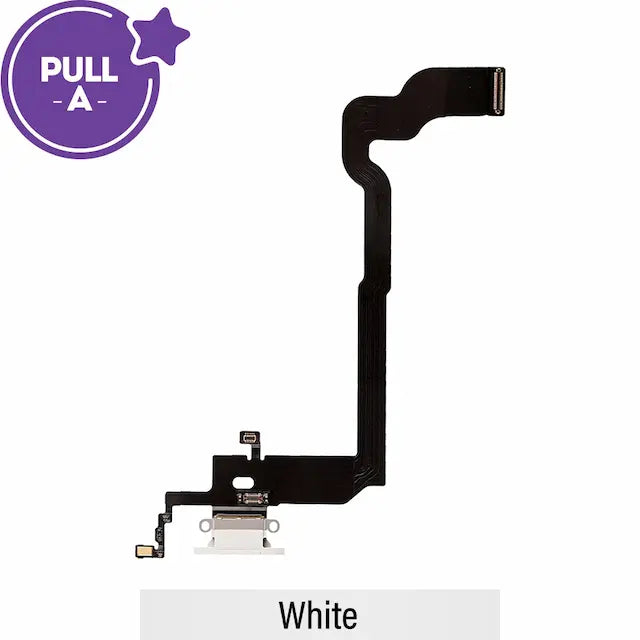 Charging Port Flex Cable for iPhone X (PULL-A)-White