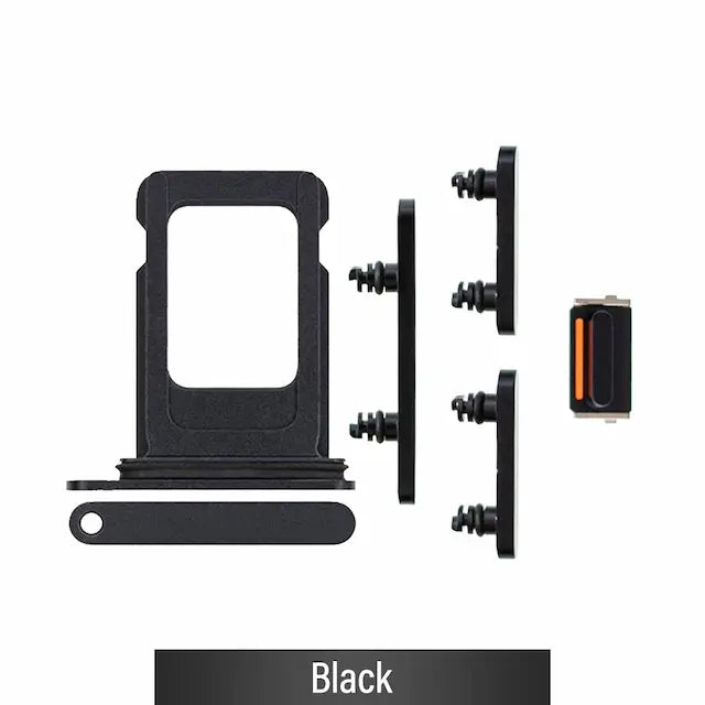 Single SIM Card Tray and Side Button for iPhone 13-Black