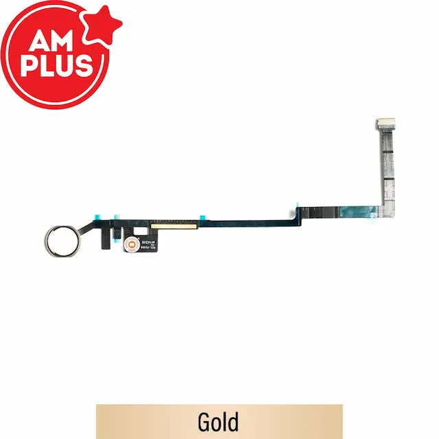 AMPLUS Home Button with Flex Cable for Apple iPad 5 2017 / iPad 6 2018-Gold