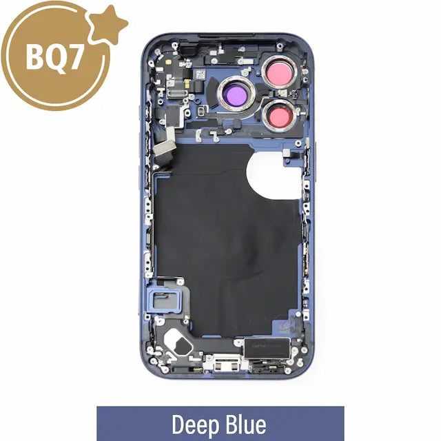 BQ7 Mid-Frame Housing with Full Set Parts for iPhone 17 Pro- Deep Blue (With SIM Tray Version)