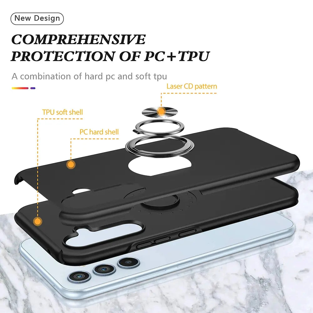 Magnetic Ring Holder Shockproof Cover Case for Samsung Galaxy A54 5G A546-Navy