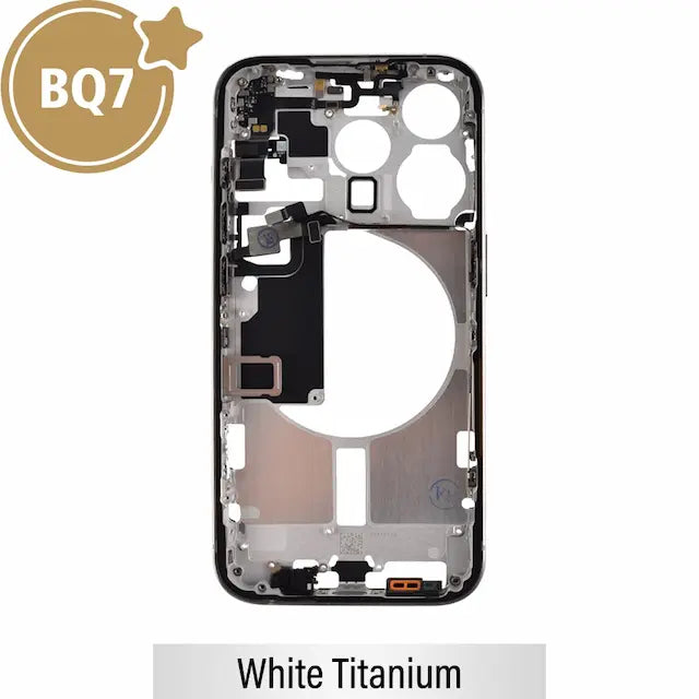 Mid-Frame Housing for iPhone 15 Pro-White Titanium (With SIM Tray Version) (BQ7)