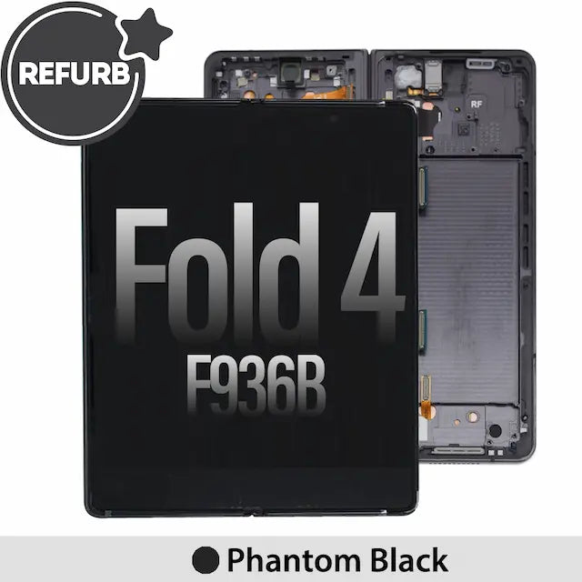 REFURB OLED Screen Replacement with Frame for Samsung Galaxy Z Fold4 5G F936B -Phantom Black