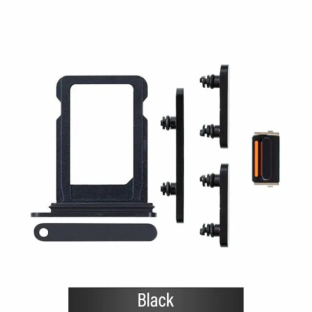 Single SIM Card Tray and Side Button for iPhone 13 mini-Black