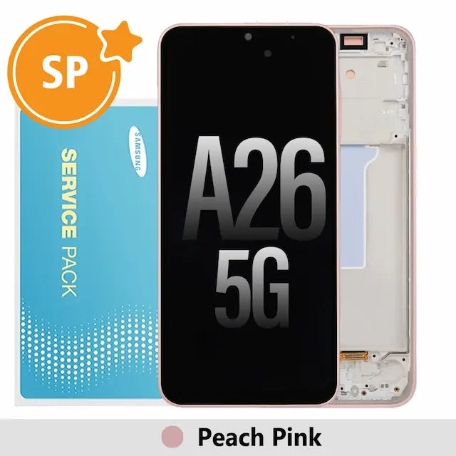 Samsung Galaxy A26 5G A266B OLED Replacement with Frame GH82-37049D (Service Pack)-Peach Pink