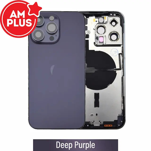 AMPLUS Rear Housing with Small Parts for iPhone 14 Pro Max-Deep Purple
