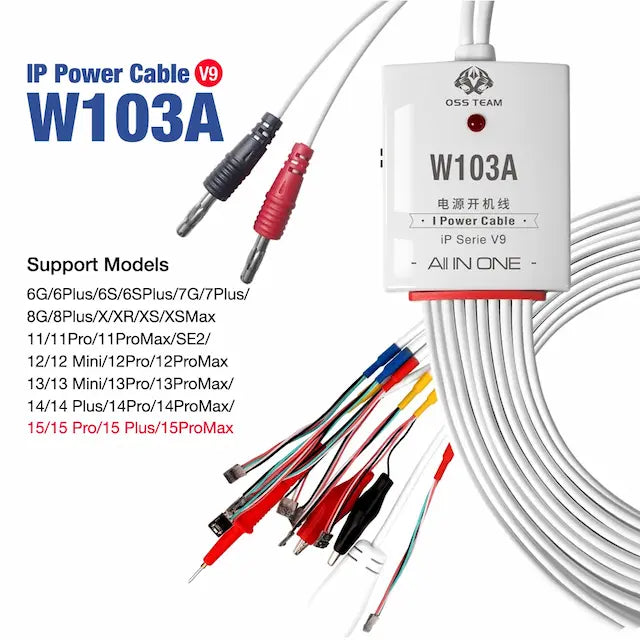 W103A V9 Dedicated Power Cable For iPhone 6-15 Pro Max Series