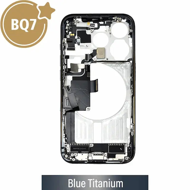 BQ7 Mid-Frame Housing with Full Set Parts for iPhone 15 Pro-Blue Titanium (With SIM Tray Version)