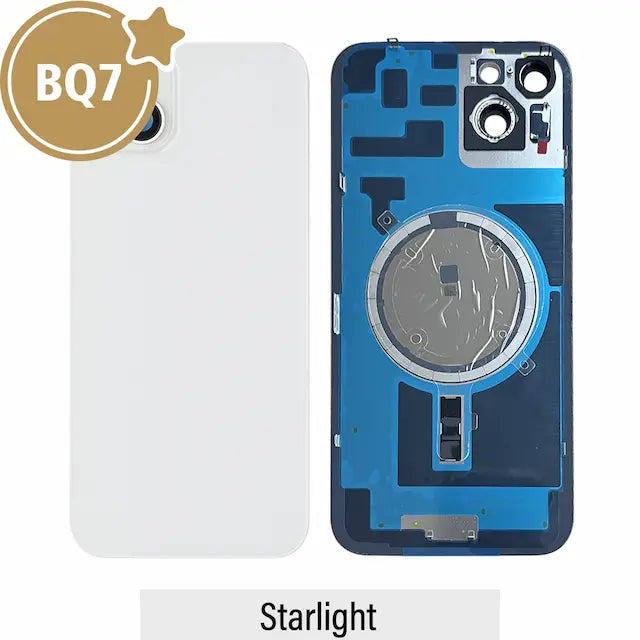 BQ7 Rear Cover Glass with Camera Lens Glass and Magsafe Magnet for iPhone 14 Plus (NO LOGO)-Starlight