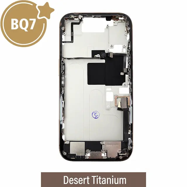 BQ7 Mid-Frame Housing with Full Set Parts for iPhone 16 Pro -Desert Titanium (With SIM Tray Version)