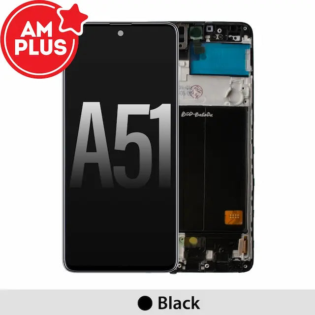 Samsung Galaxy A51 A515F LCD Screen Replacement Digitizer with Frame-Black (AMPLUS)