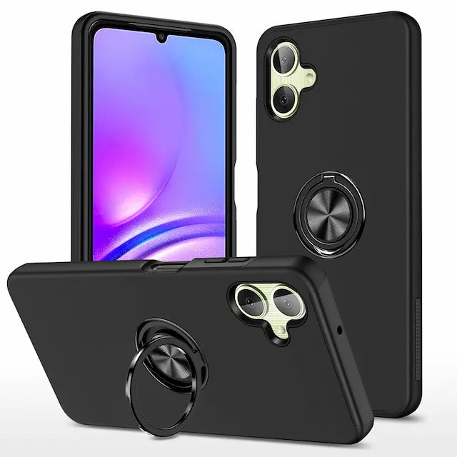 Magnetic Ring Holder Shockproof Case Cover for Samsung Galaxy A07 4G A075-Black