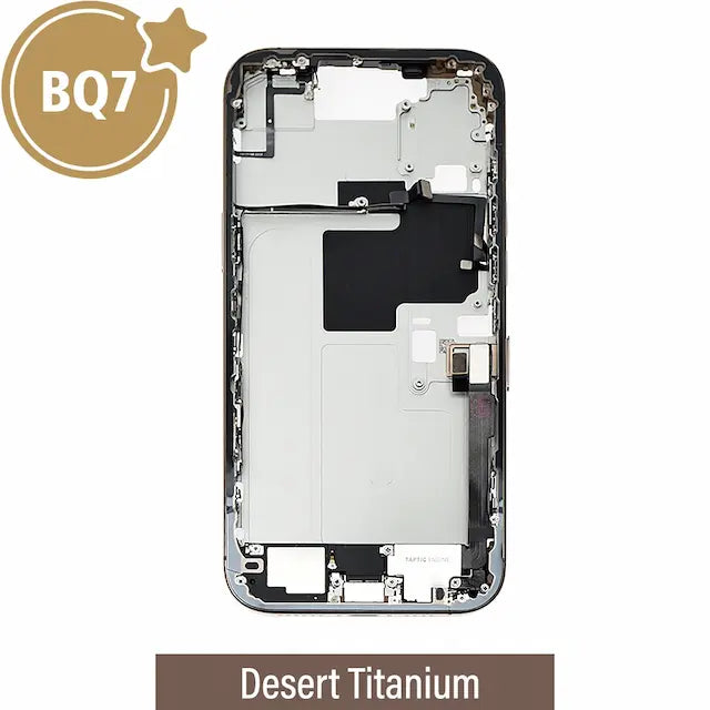 BQ7 Mid-Frame Housing with Full Set Parts for iPhone 16 Pro Max -Desert Titanium (With SIM Tray Version)