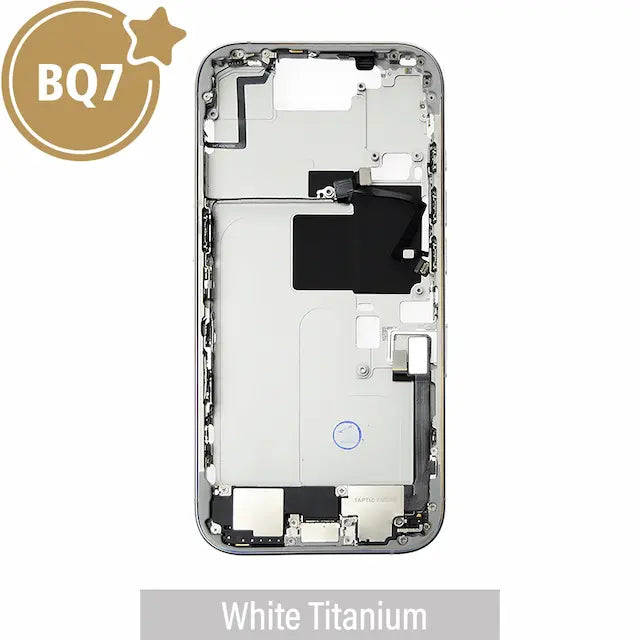 BQ7 Mid-Frame Housing with Full Set Parts for iPhone 16 Pro -White Titanium (With SIM Tray Version)