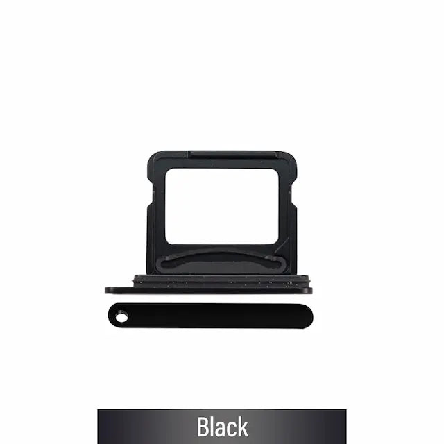 Dual SIM Card Tray for iPhone 16 / 16 Plus-Black (Compatible with Single SIM Phones and Dual SIM Phones)