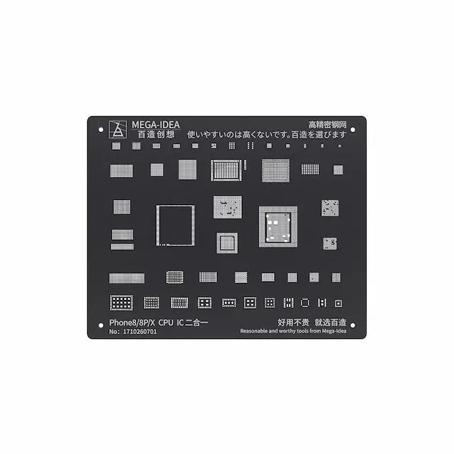 Qianli Mega-IDEA 2D Black Stencils (IC & CPU) Compatible for iPhone 8 / 8 Plus / X