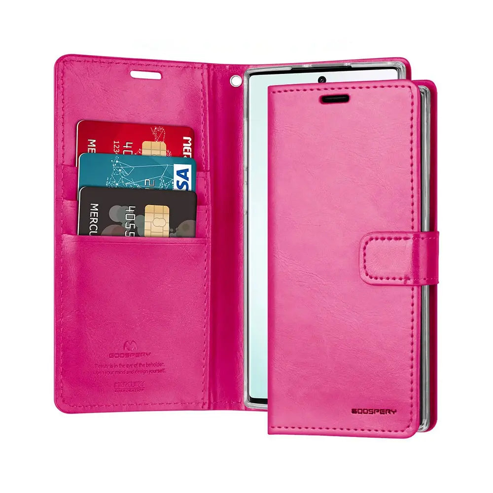 Mercury Blue Moon Diary Cover Case for Samsung Galaxy Note 10-Black