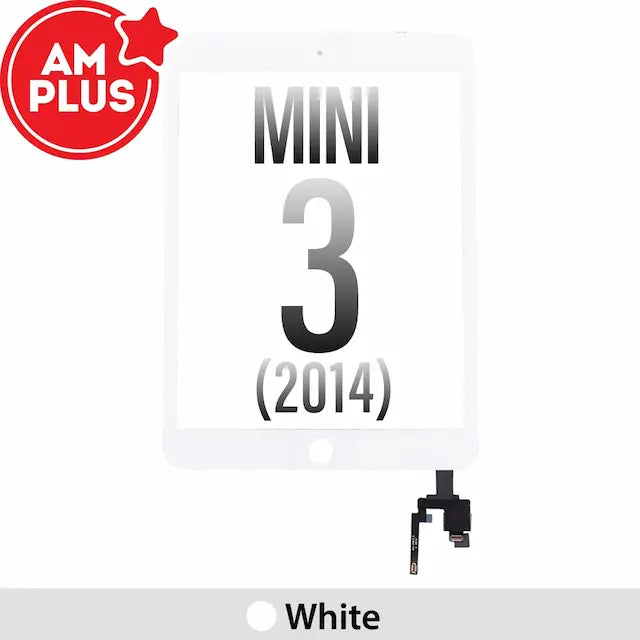 AMPLUS Touch Screen Digitizer with IC Connector for iPad Mini 3 (2014)-White