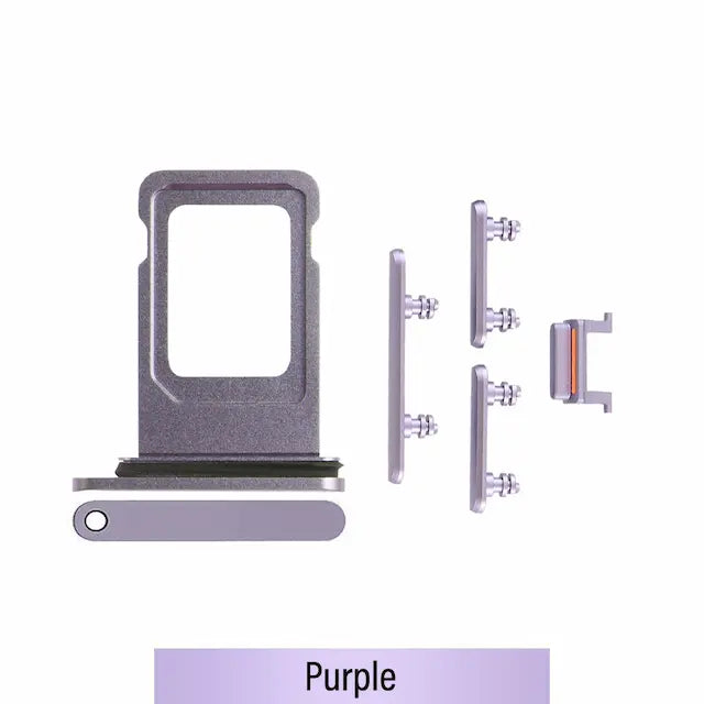 Single SIM Card Tray and Side Button for iPhone 11-Purple