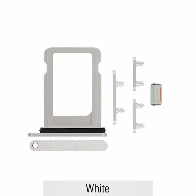 Single SIM Card Tray and Side Button for iPhone 12 mini-White