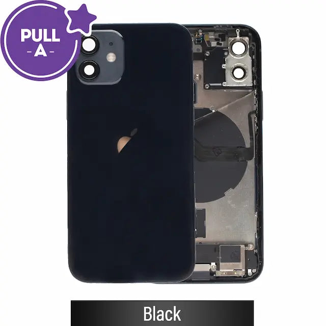 Rear Housing with Full Set Parts for iPhone 12-Black (PULL-A)