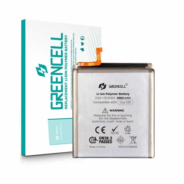 Greencell Samsung Galaxy S25 5G S931B Replacement Battery with Adhesive Strips 3885mAh