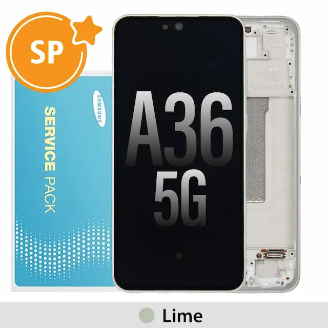 Samsung Galaxy A36 5G A366B OLED Replacement with Frame GH82-36841C (Service Pack)-Lime