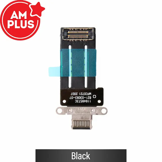 AMPLUS Charging Port with Flex Cable for iPad Pro 12.9 (2021) / (2022) / Pro 11 (2021) / (2022)-Black