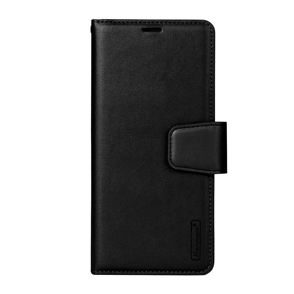 Hanman PU Flip Leather Wallet Case for Samsung Galaxy A17 5G A176B-Black