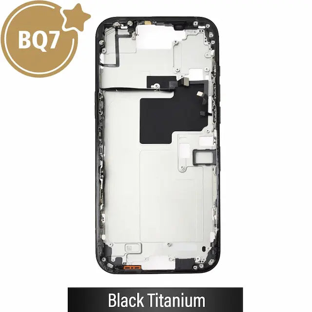 Mid-Frame Housing for iPhone 16 Pro Max-Black Titanium (With SIM Tray Version) (BQ7)