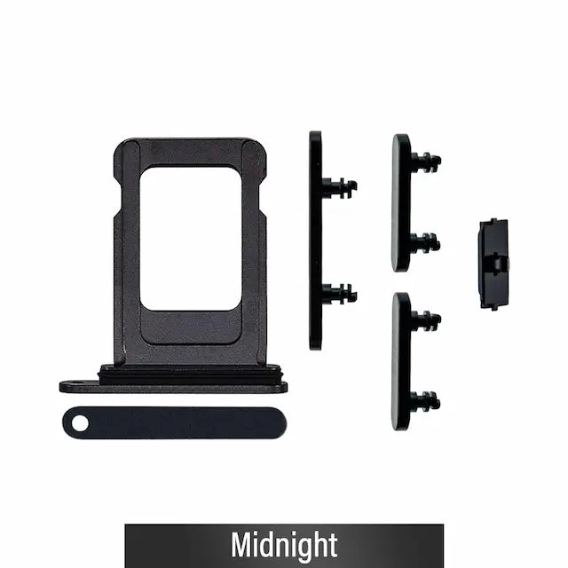 Single SIM Card Tray and Side Button for iPhone 14 / 14 Plus-Midnight