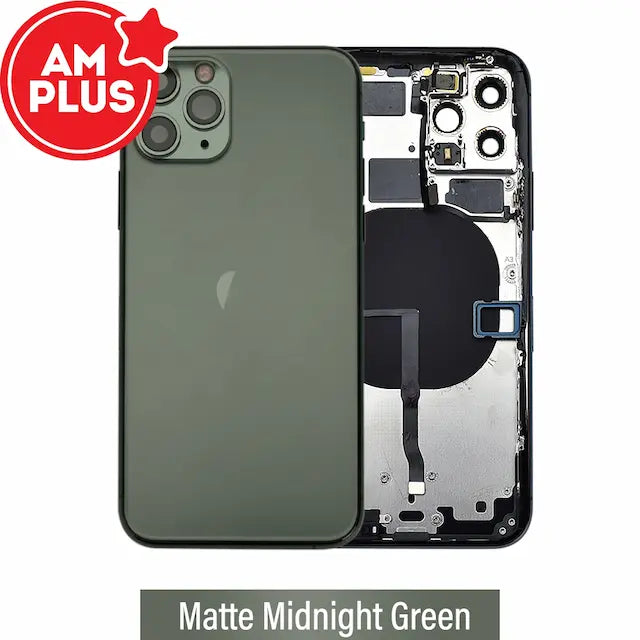 AMPLUS Rear Housing with Small Parts for iPhone 11 Pro-Matte Midnight Green