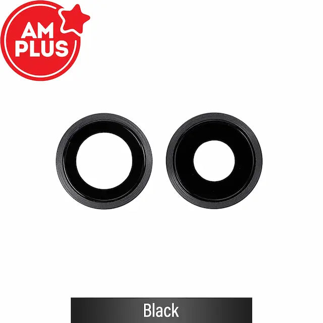 AMPLUS Rear Camera Lens with Bezel for iPhone 11-Black