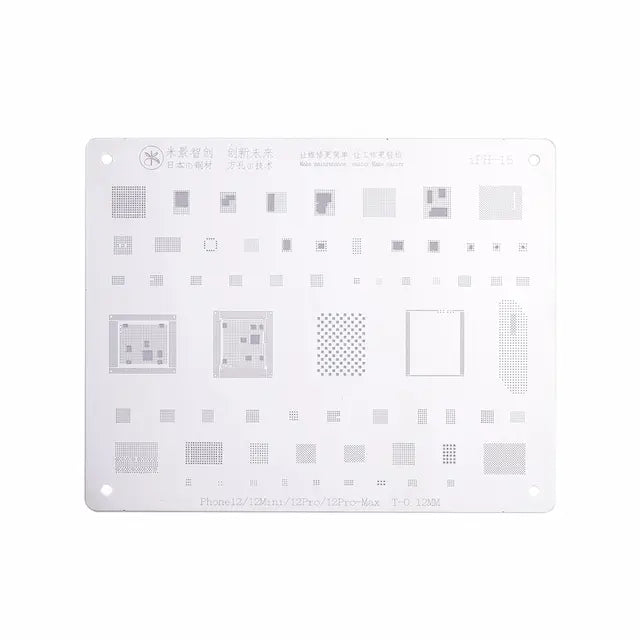 MiJing High Precision BGA Reballing Stencil for iPhone 12 mini / 12 / 12 Pro / 12 Pro Max