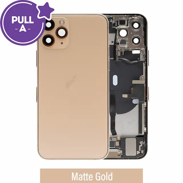 Rear Housing with Full Set Parts for iPhone 11 Pro-Matte Gold (PULL-A)