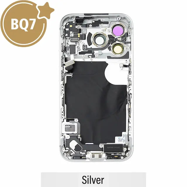BQ7 Mid-Frame Housing with Full Set Parts for iPhone 17 Pro- Silver (With SIM Tray Version)