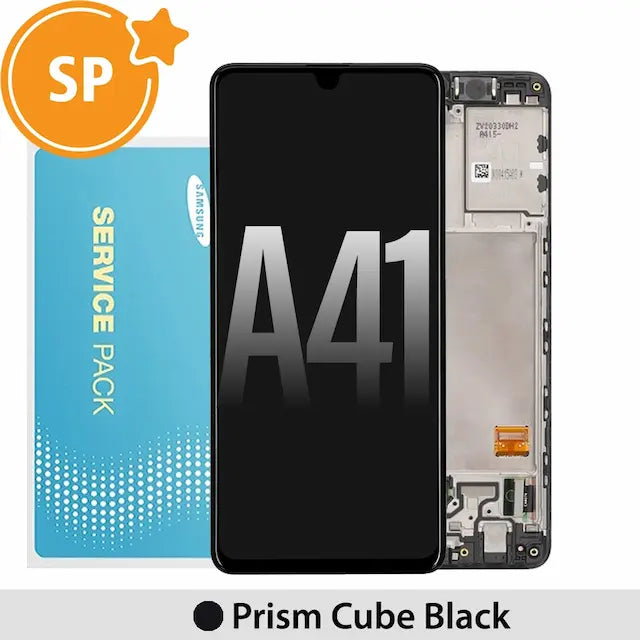 Samsung Galaxy A41 A415F OLED Screen Replacement with Frame GH82-23019A (Service Pack)-Black