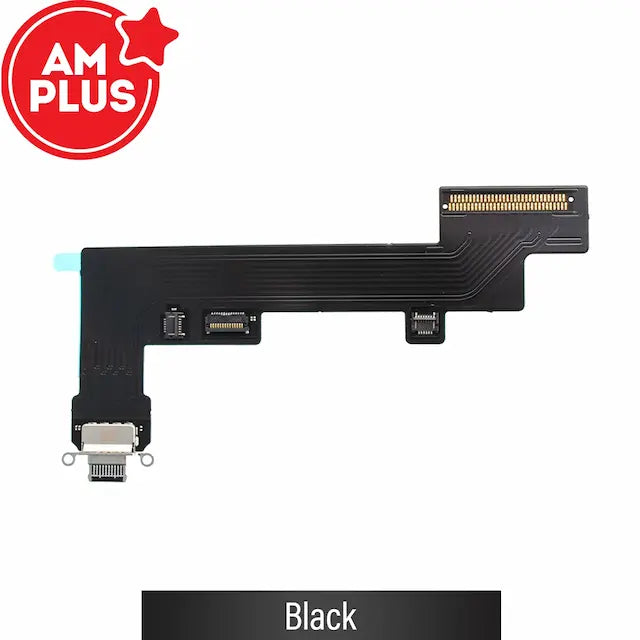 AMPLUS Charging Port with Flex Cable for iPad Air (2020) (Wi-Fi + Cellular)-Black