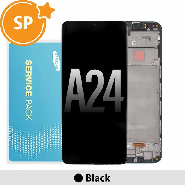 Samsung Galaxy A24 A245F OLED Screen Replacement with Frame GH82-31240A/GH82-31241A (Service Pack)-Black