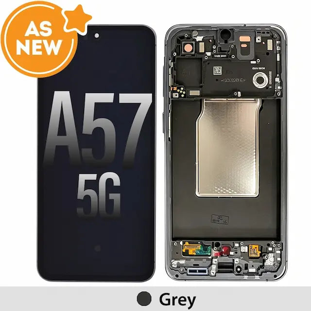 AS NEW-Samsung Galaxy A57 5G A576B OLED Screen Replacement with Frame GH82-39283B -Gray (SERVICE PACK SCREEN AND SERVICE PACK FRAME ASSEMBLED)