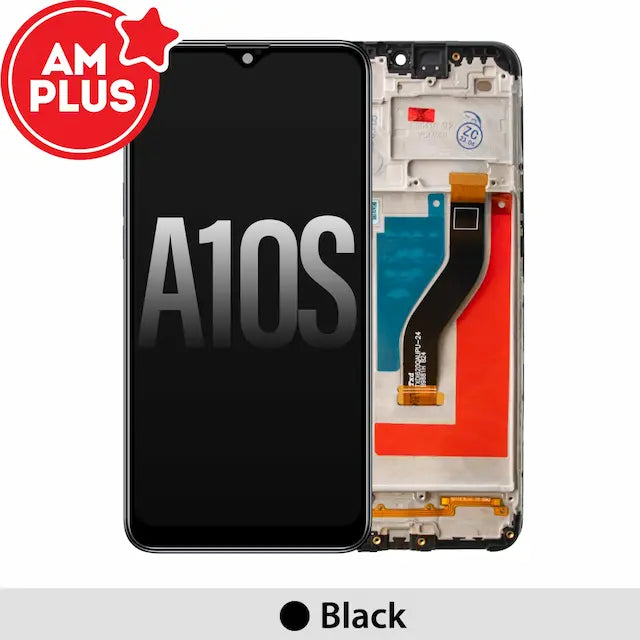 Samsung Galaxy A10s A107F LCD Screen Replacement Digitizer with Frame-Black (AMPLUS)