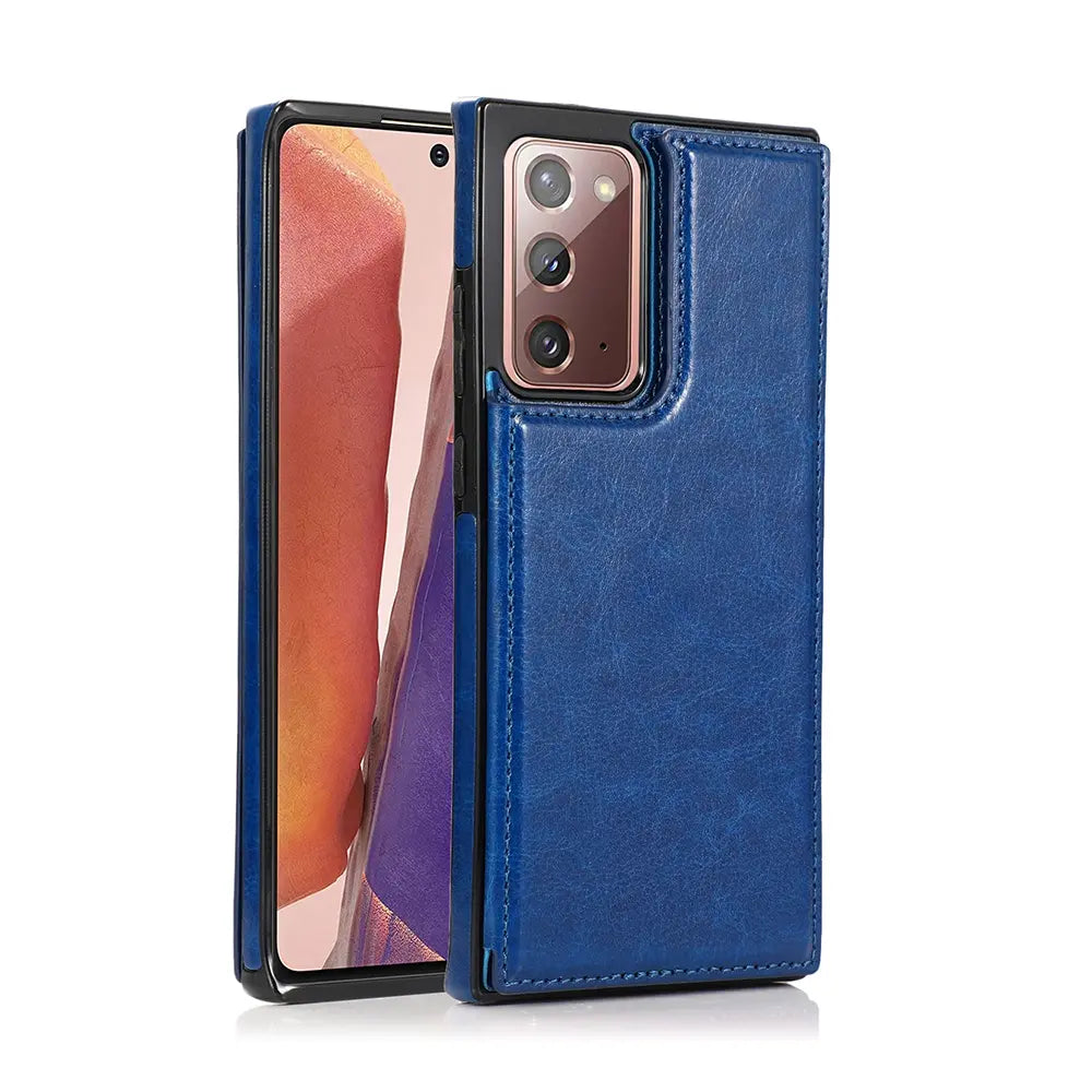 Back Flip Leather Wallet Cover Case for Samsung Galaxy Note 20 Ultra - Black
