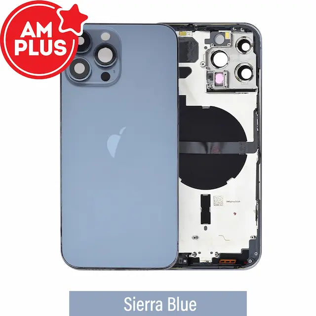 AMPLUS Rear Housing with Small Parts for iPhone 13 Pro Max-Sierra Blue