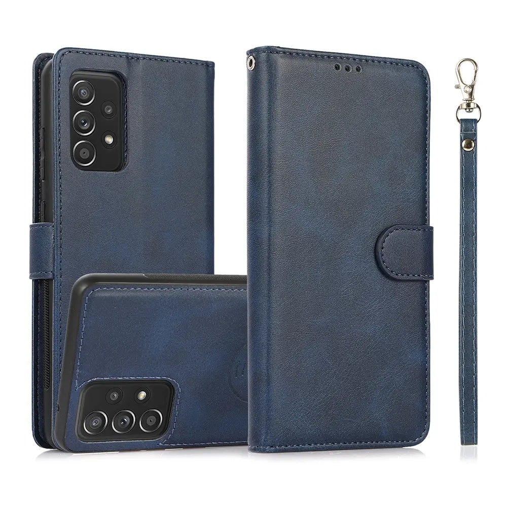 Magnetic Split PU Leather Flip Wallet Cover Case for Samsung Galaxy A13-Brown