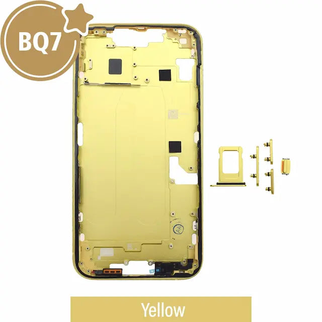 Mid-Frame Housing for iPhone 14 Plus-Yellow (With SIM Tray Version) (BQ7)