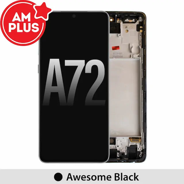 Samsung Galaxy A72 A725 OLED Screen Replacement Digitizer with Frame-Awesome Black (AMPLUS)