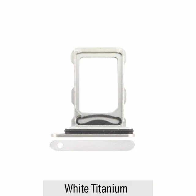 Dual SIM Card Tray for iPhone 16 Pro / 16 Pro Max- White Titanium (Compatible with Single SIM Phones and Dual SIM Phones)